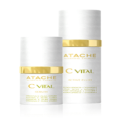 محافظ سه گانه بیولوژیکال سی وایتال اتچه Atache Biological Triple-Antioxidant Night Protector / Active Fluid + Serum C VITAL